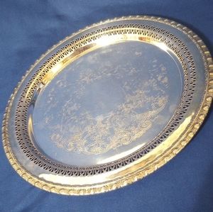 Vintage Rogers & Bro Round Silverplate Serving Tray 1770